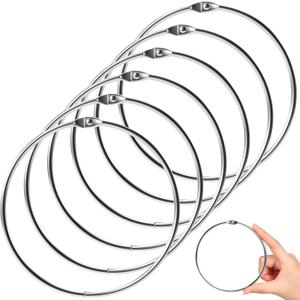 MorningRo 6 Pack 4 Inch Loose Leaf Binder Rings Extra Large Nickel Plated Steel Key Keychain Book Metal Rings for Home Office Index Cards Receipts Memos Files DIY Photos Craft Supplies