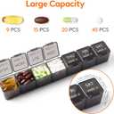 Lifewit Monthly Pill Organizer, 28 Day Pill Box, 4 Weeks One Month Vitamin Cases, Large Compartments Medicine Organizer for Fish Oils, Supplements, 28 Grids, Black