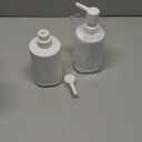 White Soap Dispenser Set of 2, Hand Soap Dispenser for Bathroom, Cute Dish Soap Dispenser for Kitchen, Plastic Soap Dispenser with Pump, Refillable Soap and Lotion Dispenser Set, White