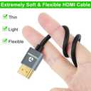 Thsucords Ultra Thin 8K 4K HDMI Cables 15FT, Slim & Flexible Soft High Speed HDMI 2.1 Cord Support 4K@120Hz 8K@60Hz 48Gbps for Roku TV/HDTV/PS5/Blu-ray