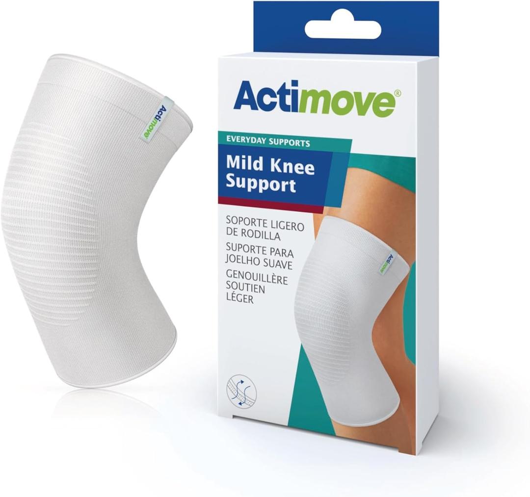 Actimove Everyday Supports Mild Knee Support - Mild Support, Lightweight, Easy to Apply for Slightly Swollen and Aching Knees  White, Large