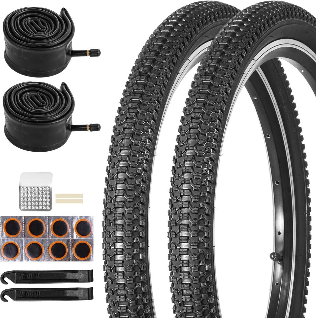 18/20 inch Bike Tire,2 Pack 18x2.125/20x2.125 Bike Tires and Bike Tubes with Tire Levers, Kids Bike Tire 18/20x2.125 Bicycle Tire Portable MTB Tires (2 Pack 18 x 2.125 Bike Tires & Tubes)