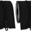 MAYOKEN 2-Pack Black Heavy Duty Peel & Stick Zipper, 7ft x 3in, Double-Sided Self-Adhesive Zipper Door for Dust Barriers, Greenhouses, Construction Sites