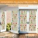 Countewol Rainbow Static Cling Window Film, Stained Glass Privacy Film with Rose Pattern, Anti-Glare UV Protection, Removable Decorative Window Clings for Home/Glass doo (Vintage Rose, 23.6 x78.7 in)