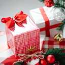 2 x Ribbonitlux 3" Wide Double Face Satin Ribbon 5 Yards (250-Red, Set for Gift Wrapping, Party Decor, Sewing Applications, Wedding and Craft