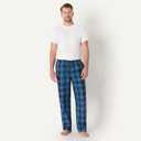 Amazon Essentials Men's Cotton Poplin Straight-Fit Pajama Pants with Drawstring Elastic Waist (Blue, M)
