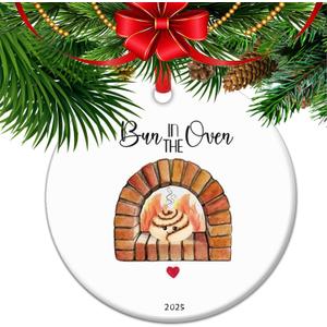 Bun in The Oven Ornament - 2025 Christmas Ornament, Expecting Parent, Mom to Be, Baby Announcement Keepsake (C6)
