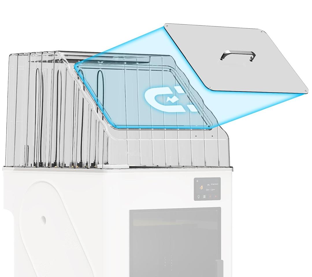 BIQU PopCap Clear Top Cover ONLY Compatible with Snapmaker U1, High-Temp Resistant PC Transparent Enclosure Insulated and Dustproof, Magnetic Hatch, Integrated Tool Tray, Reduce 15dB Noise