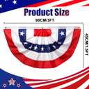 4th of July Decorations Outdoor, 1.5X 3Ft USA Patriotic Pleated Fan Flag, American Bunting Flag for Outside, Patriotic Half Fan Banner for Independence Day Memorial Day and Labour Day, 12PCS