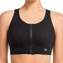 Yvette Front Closure Sports Bras for Women High Support Large Bust Supportive Sports Bra High Impact for Running, L