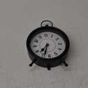 Vintage Black Table Clock on Stand, Decorative Desk and Shelf ClockDecorative Battery Operated Table Top Clock for Living RoomSilent Non-Ticking(Small) (8.7"H)
