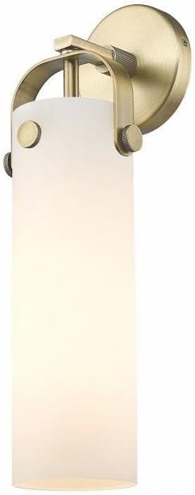 Innovations Lighting Pilaster - 1 Light Wall Sconce in Industrial Style-16.75 Inches Tall and 4.88 Inches Wide-Brushed Brass Finish-Matte WHI