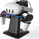 KIWI design Charging Dock for Meta Quest 3S, Quest 3, Quest 2 or Quest Pro, Vertical Charging Stand, Accessories Made for Meta
