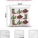 Western Christmas Pillow Covers 18x18, Western Christmas Decorations, Cowboy Boots Hat Cactus Decorative Pillow Covers, Christmas Decorations for Living Room Bedroom Home Office,Pillowcover (Pillow-sd-03)