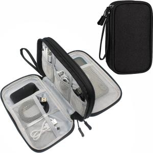 DDgro Travel Accessories Organizer Electronics Pouch for Keeping Certificates Charger/Power Bank/Cables/Mouse/Earphone (Medium, Black) (Black-Medium)