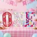 Sweet One Birthday Party Decorations Donut One Letters Light Birthday Decorations Light up Pink White Letters for Centerpieces Table Backdrop 1 Year Old Party Supplies Boy Girl