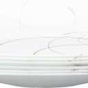 Corelle Vitrelle 6-Piece Salad Plate Set, Triple Layer Glass and Chip Resistant, Lightweight Square 8-1/2-Inch Plates Set, Splendor