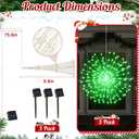 3 Set Christmas Solar Firework Lights Outdoor 120 LED 8 Modes Waterproof LED Hanging Fairy Lights for Christmas Garden Patio Yard Holiday Decoration(White,Red,Green,Single Style)