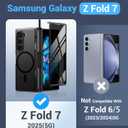 BERFY for Samsung Galaxy Z Fold 7 Case with Privacy Screen Protector, [Compatible with MagSafe][Anti Spy] Built-in Hidden Kickstand, Full-Body Shockproof Slim Phone Case for Z Fold 7, Black Stylus