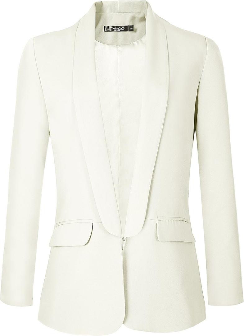 Urban CoCo Women's Office Blazer Jacket Open Front Womens Blazers for Work Professional (XX-Large, White)