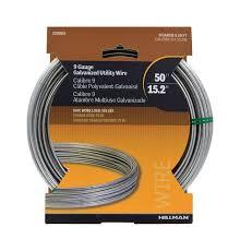 Hillman 50 Ft. L Galvanized Steel 9 Ga. Wire For Metal Hillman 50162 Utility Wire, 50 Ft