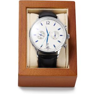 Oirlv Solid Wood Single Watch Display Stand Showcase Jewelry Stand Watch Holder with Pillow(Square Single, Creamy-white)