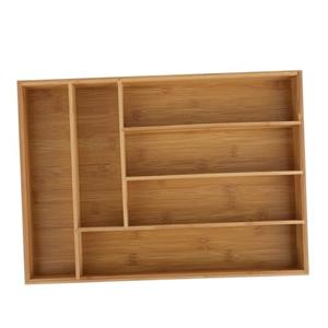 JUVALE Small Drawer Utensil Organizer Bamboo Tableware Case Spoon Organizer for Drawer Kitchen Box