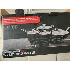 Stainless Steel cookware 10pcs Set (Silver)