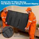 JZHLLA Waterproof Oxford TV Cover for Moving 0.25 Inch Thick Tear Resistance Screen Protector Cover Fits 60"-65" TV with Foam Filling and Bottom Strap for House Moving, Storing