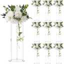10 Pcs 20 Inch Tall Acrylic Vase Wedding Centerpieces Clear Flower Stand Acrylic Centerpiece Stand Floral Vase Elegant Display Holder for Wedding Birthday Party Table Decorations