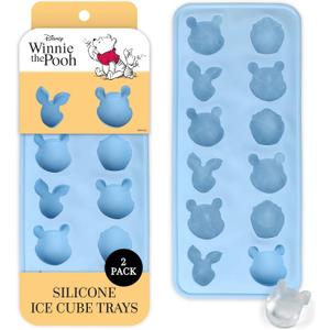 Disney Pooh Silicone Ice Cube Tray  2 Pack Ice Trays for Freezer with Fun Pooh Ice Molds  Flexible BPA-Free Silicone Molds for Ice, Chocolate, and More (Pooh (Baby Blue))