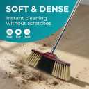 HELOMOR Indoor Broom with Dustpan Combo Set, Long Handle Floor Sweeping Broom for Kitchen, Garage, Office, Bathroom, Wood & Parquet Floors (2 Pack)
