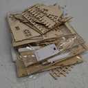 Qunclay 4 Pcs Light up Christmas Village Sets Wooden Houses for Crafts Unfinished Christmas Wood Houses Gift for Winter Xmas Party Table Decorations