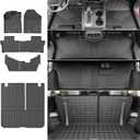 powoq Floor Mats Compatible with 2016-2022 Honda Pilot Cargo Mat Cargo Liner Trunk Mat TPE Replacement for 2016-2022 Honda Pilot Accessories (8 Seats Trunk Mat with Backrest Mats+Floor Mats)