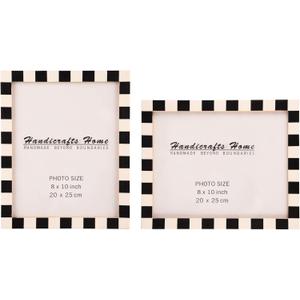 2 x Handicrafts Home 8x10 Picture Frames Pack of 2Manhattan Collection Resin Inlay Photo Frame, Decorative Frames for Wall & Desk, Boho Chic & Vintage Inspired Home Decor, Unique Handmade Photo Display