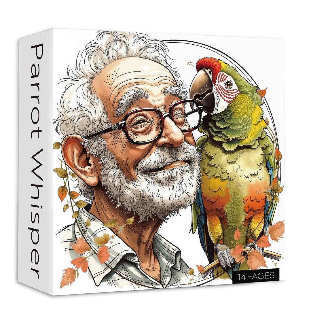 PICKFORU Parrot Whisper Puzzles for Adults, Nature Animal Love Jigsaw Puzzles 1000 Pieces, Hard Challenging Art Cute Bird Theme Puzzle