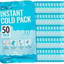 ICEWRAPS 4x7 Instant Cold Pack - Bulk Box of 50 | Cold Compress Instant Ice Pack for Emergency | Disposable Ice Packs for Injuries | Instant Breakable Ice Packs for First Aid and Sports