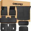 OEDRO Floor Mats for Tesla Model Y Juniper 2025-2026, Front & Rear Mats with Cargo Liner and Seatback Protector, Custom Fit TPE All-Weather Odorless Non-Slip Black Accessories