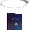 ocioc LED Flush Mount Ceiling Light Fixture, 12 inch 24 W 5000 K 3200 lm Flat Round Ceiling Lamp for Kitchen, Laundry Room (White)