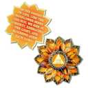 Sunflower 38 Year Sobriety Coin - Colorful Glass Broken and Rebuilt AA Coins - 30 Year Addiction NA AA Chips and Medallions - 1-40 Prime Celebrate Living Clean Alcoholics Anonymous Gifts for Men Women