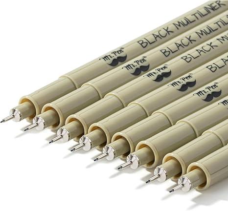 Mr. Pen - 0.2mm Micro Fine Point Pens, 8 Pack - Black Ink, Bible Journaling & Sketching