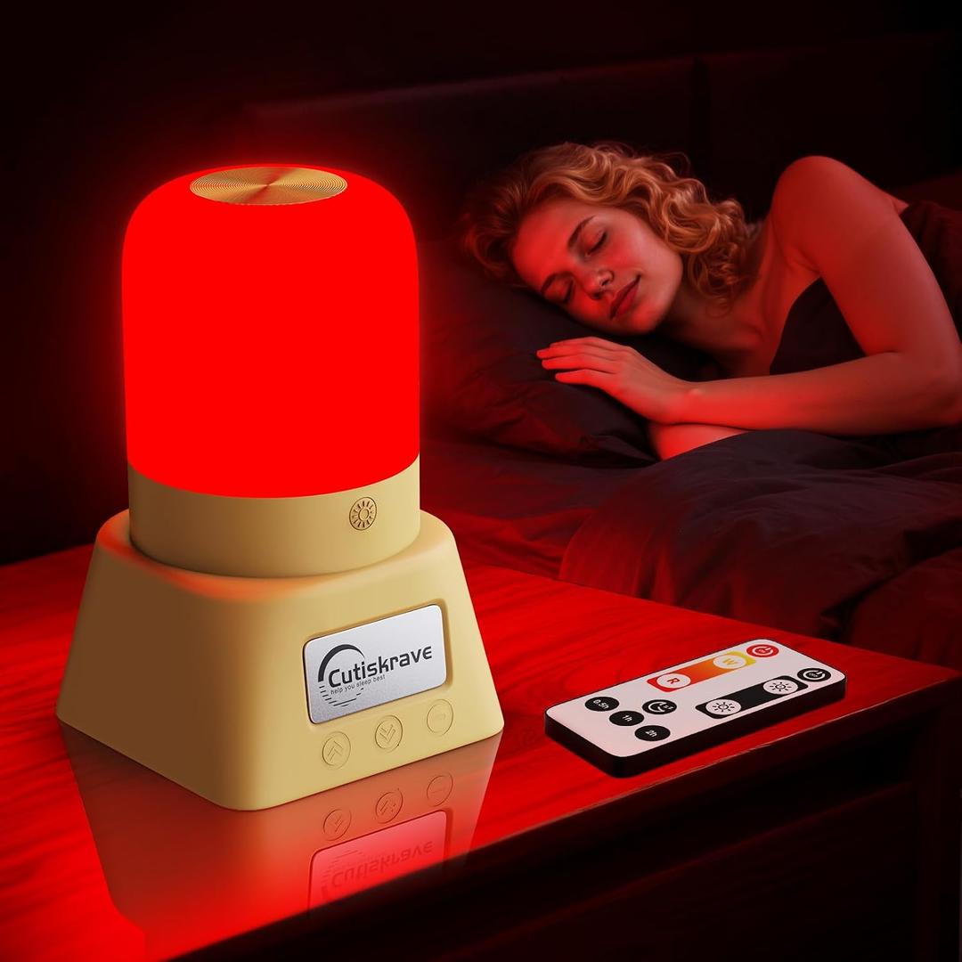 2 x Red Light Night Light Lamp for Sleep,Red Nightlight Desk Lamp with 670nm Wavelength,Touch Remote Control Reds Light for Sleep Lamp Backed by Science,for Deep Relaxation Travel Meditation and Yoga
