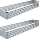 DIIYIV 2PCS 12x4x1FT Galvanized Raised Garden Bed Kit,Vegetable Boxes-Rectangle Metal Flower Box,Large Planter Raised Beds Outdoor Garden for Planting,Fruit,Herb-Silver
