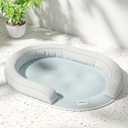 Cooling Dog Bed with Water Mat and Pillow, Waterproof Cooling Mat for Medium Small Dogs up to 50lbs, Pet Cool Pad with Summer Cool Fabric (Grey, G-Shaped)