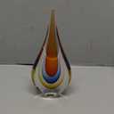 Glass Water Drop Sculpture GiftMurano Glass Art for HomeHand Blown Figurines Decor, Office Decor Red