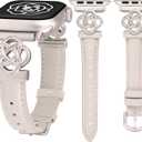 Wearlizer Slim Leather Band Compatible with Apple Watch Bands Women 41/40/38/42/44/45/46/49mm, Dressy Fancy Designer Celtic Knot Thin Strap for iWatch Series 11 10 9 8 7 6 5 4 3 SE/Ultra 3 2                            1, Size: 38/40/41/42mm(Series 11 10)