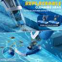 Cordless Pool Vacuum with Telescopic Pole, 26.5 gallons/min Powerful Suction, Handheld Rechargeable Swimming Pool Cleaner with 1H Running Time, Pool Vacuum for Above/In Ground Pools, Spas, Hot Tubs