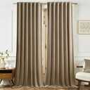 Timeper Taupe Velvet Curtains 96 inches 2 Panels, Light Blocking Curtains for Bedroom Living Room Thermal Insulated Luxury Super Soft Window Drapes,Back Tab & Rod Pocket,W52 x L96 inches