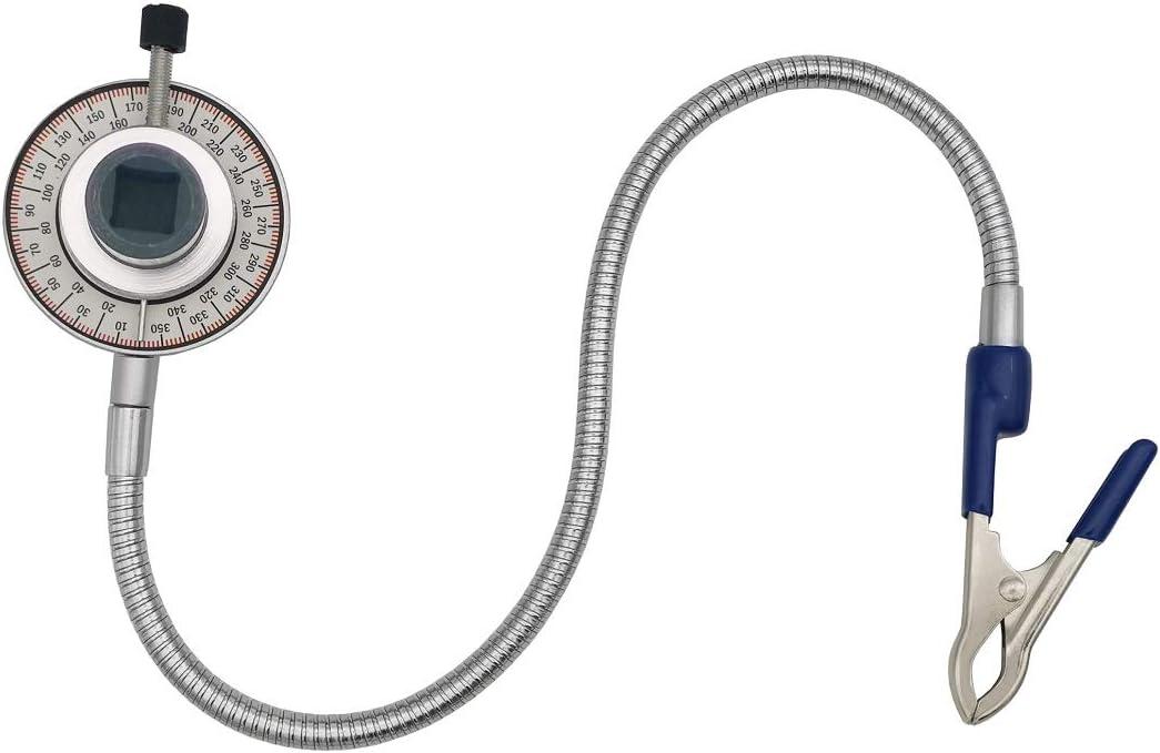 VASTOOLS Torque Angle Meter, 1/2" Drive Wrench Angle Gauge, 14" Flexible Clip Arm, CR-V Steel