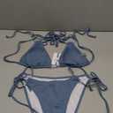 TASHEHE Women's Triangle String Bikini Set Sexy Tie Side Two Piece Swimsuit Cute Halter Bathing Suit M